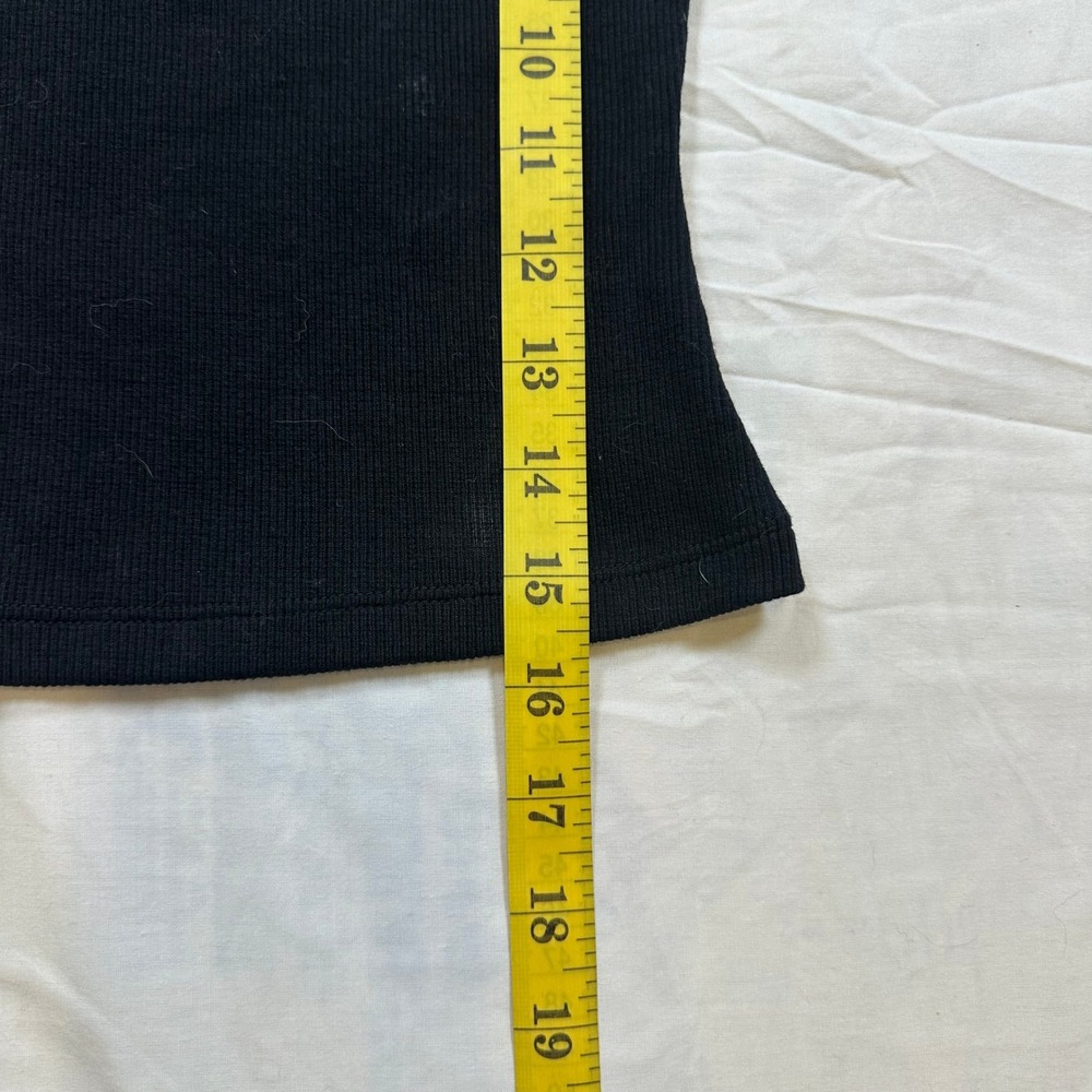 White Fox Cherry Logo Ribbed Crop Tank Top Black Size Small - Picture 7 of 7